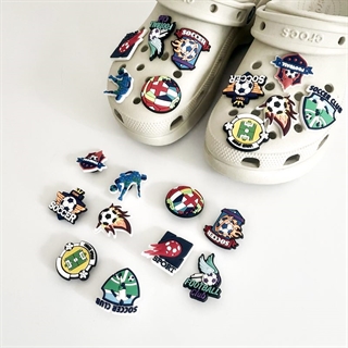 Crocs charms med fodboldtema - 10 stk